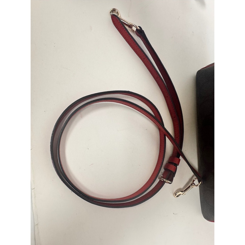 Coach Mini Bennett Brown‎ mono Canvas Red Leather Trim F36702 Crossbody NWOT - Picture 12 of 12